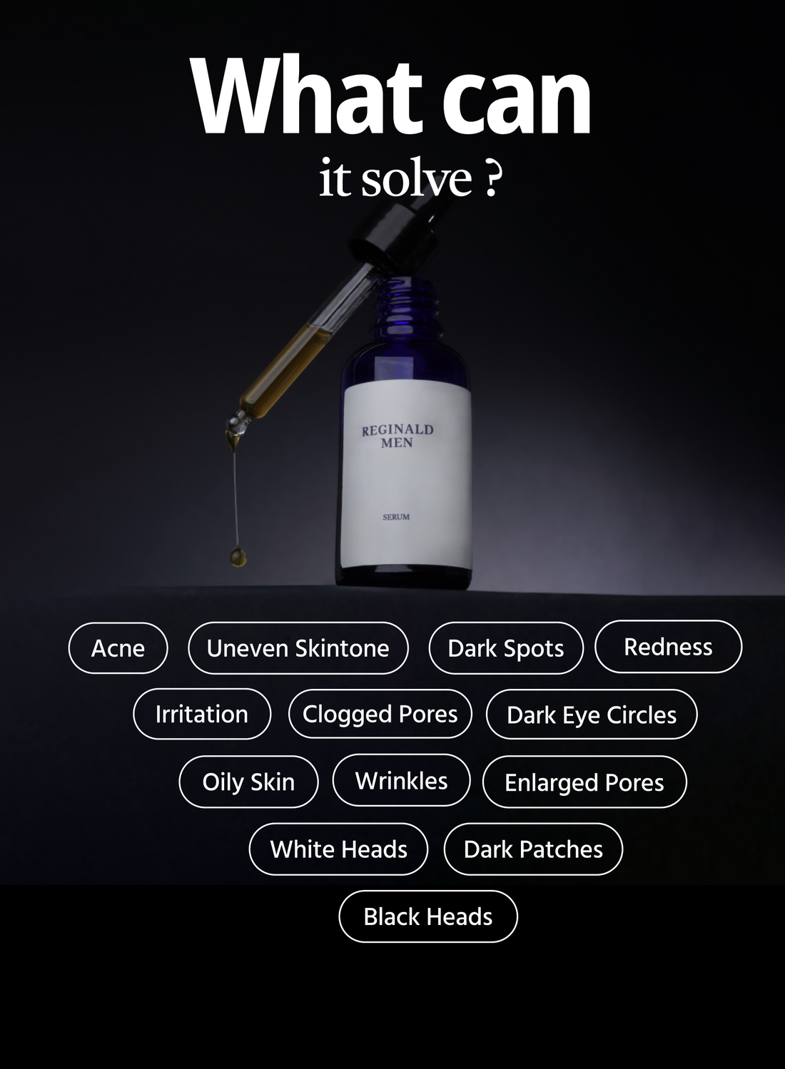 Sérum Tout-en-un Reginald Men SPF50 - Acide Salicylique Et Vitamine C, 30g, Peau Tous Types, Neuf